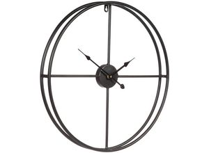 4050223847292 - Wanduhr Wanduhr modern in schwarz 50cm Wanduhren Gr B H T 50 cm x 50 cm x 5 cm schwarz Wanduhren