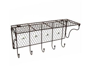 4050223953665 - Ambiente Haus Wandregal »Draht Wandregal mit Haken in Antikbraun« (1 St)