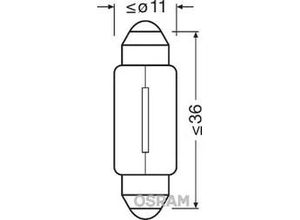 4050300525105 - OSRAM Glühlampe Türleuchte Türsicherungsleuchte Kennzeichenleuchte Kofferraumleuchte Handschuhfachleuchte Motorraumleuchte Park- Positionsleuchte Les