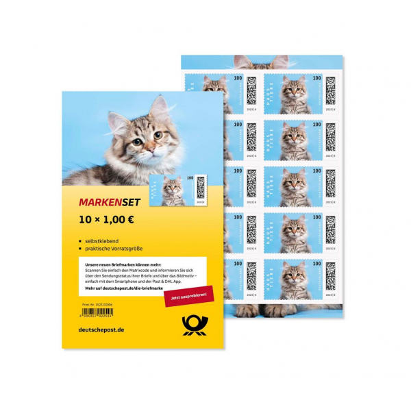 4050357022541 - 100 ? Briefmarken Katze selbstklebend 4050357022541 10 Stück