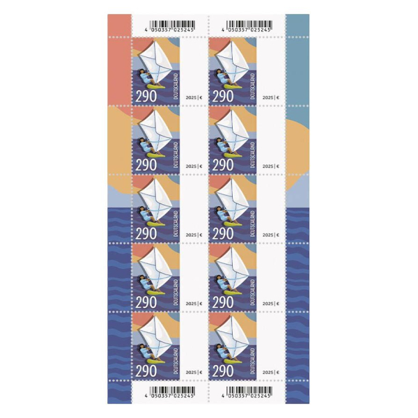 4050357025252 - Porto ab 2025 290 ? Briefmarken Windsurfbrief selbstklebend 4050357025252 10 Stück