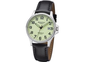 4050597196040 - Quarzuhr REGENT F1257 - 19154417 Armbanduhren schwarz Herren Quarzuhren Armbanduhr Herrenuhr Datum Leuchtzeiger Edelstahlboden verschraubt