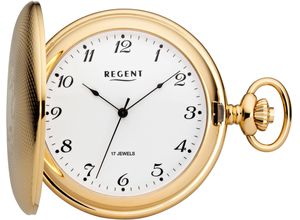 4050597198891 - Taschenuhr REGENT P714-19403049 Taschenuhren goldfarben Damen Taschenuhren Herrenuhr Handaufzug Acrylglas