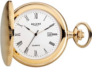 4050597199133 - Taschenuhr REGENT P738-19523040 Taschenuhren goldfarben Damen Taschenuhren Quarzuhr Herrenuhr Datum Acrylglas