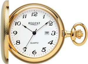 4050597199157 - Taschenuhr REGENT P740-19533049 Taschenuhren goldfarben Damen Taschenuhren Quarzuhr Herrenuhr Datum Acrylglas