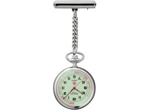 4050597199324 - Krankenpflegeuhr REGENT P757 Taschenuhren silberfarben (edelstahlfarben) Damen Taschenuhren Quarzuhr Damenuhr