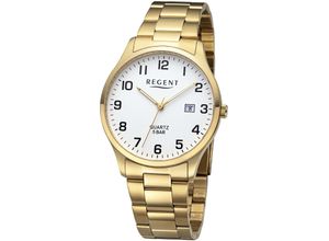 4050597200662 - Quarzuhr REGENT F1418 - 18554599 Armbanduhren goldfarben Herren Quarzuhren Armbanduhr Herrenuhr Datum Leuchtzeiger