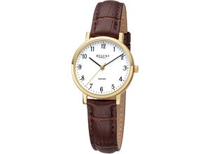 4050597603500 - Quarzuhr REGENT F1428 - 20449GP Armbanduhren braun Damen Quarzuhren Armbanduhr Damenuhr Saphirglas