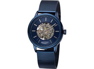 4050597700193 - Mechanische Uhr REGENT Armbanduhren blau Herren Mechanische Uhren Armbanduhr Herrenuhr Handaufzug