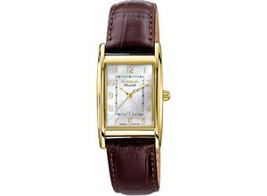 4050645022673 - Quarzuhr DUGENA Quadra Artdéco 7000121-2 Armbanduhren braun (dunkelbraun) Damen Quarzuhren Armbanduhr Damenuhr Datum Saphirglas