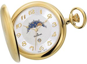 4050645024493 - Taschenuhr DUGENA Savonette Mondphase 4460306-1 Taschenuhren goldfarben Damen Taschenuhren Herrenuhr Handaufzug