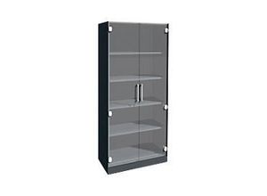 4050646008997 - Glastürenschrank ASISTO C 3000 5 Ordnerhöhen B 800 mm anthrazit Klarglas