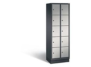 4050646507124 - CP Schließfachschrank S 2000 Classic schwarzgrau weißaluminium 8020-205 S10123 10 Schließfächer 610 x 500 x 1800 cm