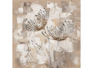 4050743030600 - Gemälde CHRYSANTHEMEN SILBER (BH 40x40 cm) BH 40x40 cm bunt Bild Kunstdruck Wandbild