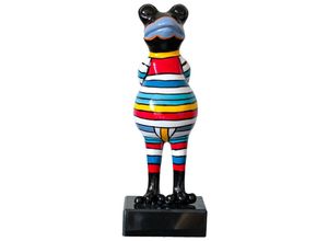 4050743056082 - Skulptur GESTREIFTER FROSCH (LBH 34x12x12 cm) LBH 34x12x12 cm bunt