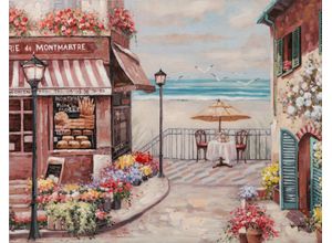 4050743077230 - Keilrahmenbild STRANDCAFÈ (BHT 90x70x370 cm)