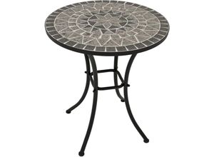 4050747300037 - Degamo - Bistrotisch siena 60cm rund Eisen schwarz und Mosaik grau