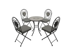 4050747310357 - Bistroset SIENA 5-teilig Eisen schwarz + Mosaik grau weiss