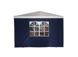 4050747454341 - Seitenplane für Pavillon 3x19 Meter Polyester blau mit Fenster