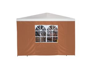 4050747454372 - Seitenplane für Pavillon 3x19 Meter Polyester terracotta mit Fenster