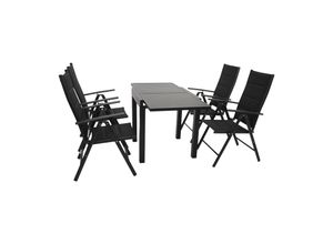 4050747460502 - Garnitur ALCUDIA 5-teilig Aluminium anthrazit + Kunstgewebe schwarz 4050747460502 - Garnitur ALCUDIA 5-teilig Aluminium anthrazit + Kunstgewebe schwarz