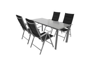 4050747460533 - Garnitur BAGO 5-teilig Alu silbergrau + Kunstgewebe schwarz 4050747460533 - Garnitur BAGO 5-teilig Alu silbergrau + Kunstgewebe schwarz