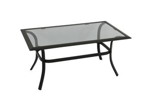 4050747469475 - Beistelltisch ZAGREB 102x61x48cm Stahl schwarz + Glas grau getönt - Schwarz