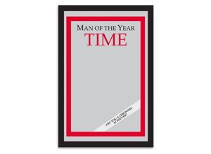 4050819134386 - Man of the Year Time Magazine Spiegel aus The Big Lebowski Wandspiegel mit schwarzer Kunststoffrahmung in Holzoptik