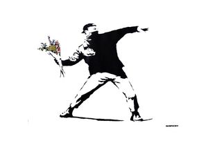 4050819139091 - Poster Graffiti Throwing Flowers - Banksy