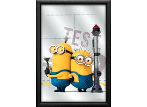 4050819932982 - - Despicable Me 3 Spiegel Tim & Phil bunt bedruckt mit schwarzem Kunststoffrahmen in Holzoptik