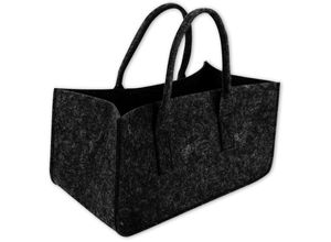 4050819938380 - - Filztasche Kaminholz Anthrazit Tragetasche Felt Bag dunkelgrau aus robustem Polyesterfilz mit Henkel