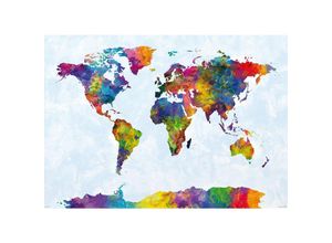 4050819988132 - - Watercolor World Map Poster Michael Tompsett xxl Poster Die Welt in Wasserfarben