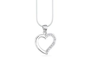 4050878048358 - Collierkettchen ELLI Herz Zirkonia Bezaubernd 925 Sterling Silber Halsketten Gr 45 mit Steinen Silber 925 (Sterlingsilber) Länge 45 cm silberfarben (silber weiß) Damen Colliers