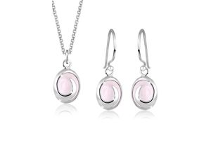 4050878369439 - Schmuckset ELLI Edelstein 925 Sterling Silber Schmuck-Sets Gr OneSize rosa (rosa rosa) Damen Schmucksets