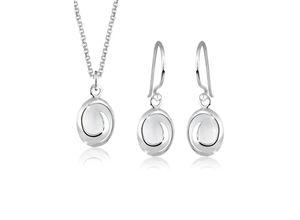 4050878369705 - Schmuckset ELLI Ohrhänger und Anhänger Mondstein 925 Silber Schmuck-Sets Gr OneSize weiß (weiß weiß) Damen Schmucksets