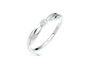 4050878481971 - Verlobungsring ELLI DIAMONDS Schleife Verlobung Diamant 003 ct 925 Silber Fingerringe Gr 58 mm 0006 carat ct P1 = bei 10-facher Vergrößerung erkennbare Einschlüsse Silber 925 (Sterlingsilber) 15 mm weiß (weiß weiß) Damen Verlobungsringe