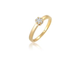 4050878492410 - Verlobungsring ELLI DIAMONDS Blume Verlobung Diamant (012 ct) 585 Gelbgold Fingerringe Gr 54 mm 0024 carat ct P1 = bei 10-facher Vergrößerung erkennbare Einschlüsse Gelbgold 585 2 mm goldfarben (gold weiß) Damen Verlobungsringe