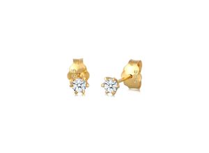 4050878492649 - Paar Ohrstecker ELLI DIAMONDS Elegant Klassisch Diamant (012 ct) 585 Gelbgold Ohrringe Gr OneSize 0024 carat ct P1 = bei 10-facher Vergrößerung erkennbare Einschlüsse mit Diamanten Gelbgold 585 goldfarben (gold weiß) Damen Ohrstecker