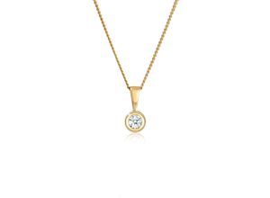 4050878492762 - Collierkettchen ELLI DIAMONDS Solitär Rund Kreis Diamant (011 ct) 585 Gelbgold Halsketten Gr 45 0022 carat ct mit Diamanten Gelbgold 585 Länge 45 cm weiß (weiß weiß) Damen Colliers