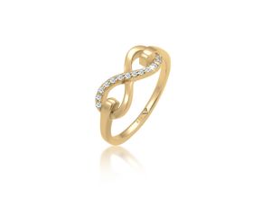 4050878497163 - Verlobungsring ELLI DIAMONDS Infinity Symbol Diamant (0065 ct) 585 Gelbgold Fingerringe Gr 54 mm 0013 carat ct P1 = bei 10-facher Vergrößerung erkennbare Einschlüsse Gelbgold 585 15 mm goldfarben (gold weiß) Damen Verlobungsringe