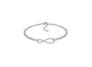 4050878498733 - Armband ELLI Infinity Kristalle 925 Silber Armbänder Gr 20 cm mit Steinen Silber 925 (Sterlingsilber) weiß (weiß weiß) Damen Armbänder Silber