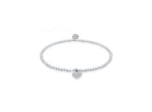 4050878499723 - Armband ELLI Herz Symbol Kristalle 925 Silber Armbänder Gr 18 cm mit Steinen Silber 925 (Sterlingsilber) weiß (weiß weiß) Damen Armbänder Silber