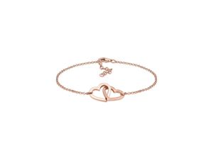 4050878501167 - Armband ELLI Herzen Symbol Klassisch Liebe 925 Silber Armbänder Gr 19 cm ohne Stein Silber 925 (Sterlingsilber) rosegold Damen Armbänder