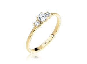 4050878522926 - Fingerring ELLI PREMIUM Trio Zirkonia 375 Gelbgold Fingerringe Gr 54 mm mit Steinen Gelbgold 375 2 mm weiß (weiß weiß) Damen Fingerringe