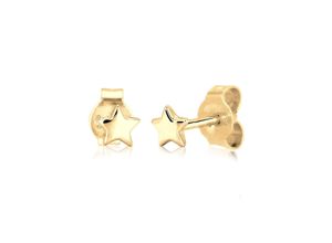 4050878528515 - Paar Ohrstecker ELLI PREMIUM Sterne Stern Astro Trend Star 585 Gelbgold Ohrringe Gr OneSize ohne Stein Gelbgold 585 goldfarben (gold) Damen Ohrstecker