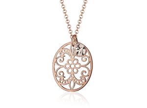 4050878529666 - Collierkettchen ELLI Ornament Kristalle 925 Sterling Silber Halsketten Gr 45 mit Steinen Silber 925 (Sterlingsilber) Länge 45 cm rosegold Damen Colliers