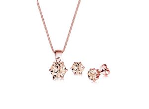 4050878531201 - Schmuckset ELLI Stecker und Kette mit Kristall Rund Schmuck-Sets Gr OneSize rosa (rosa weiß) Damen Schmucksets