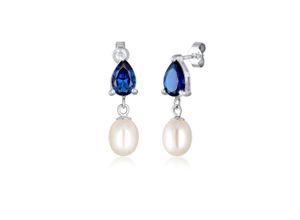 4050878540487 - Paar Ohrhänger ELLI Süßwasserzuchtperle Tropfen 925 Silber Ohrringe Gr OneSize mit Steinen Silber 925 (Sterlingsilber) blau (blau blau) Damen Ohrhänger 4050878540487 - Paar Ohrhänger ELLI Süßwasserzuchtperle Tropfen 925 Silber Ohrringe Gr OneSize mit Steinen Silber 925 (Sterlingsilber) blau (blau blau) Damen Ohrhänger