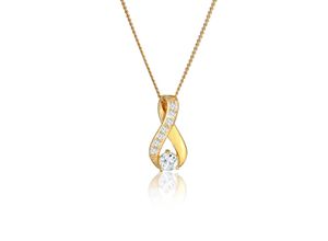 4050878540708 - Collierkettchen ELLI PREMIUM Infinity Symbol Topas 585 Gelbgold Halsketten Gr 45 mit Steinen Gelbgold 585 Länge 45 cm goldfarben (gold weiß) Damen Colliers