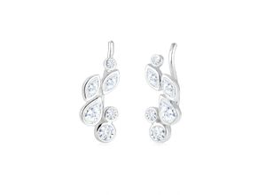 4050878542740 - Paar Ohrhänger ELLI Earcuff Tropfen Zirkonia 925 Silber Ohrringe Gr OneSize mit Steinen Silber 925 (Sterlingsilber) silberfarben (silber weiß) Damen